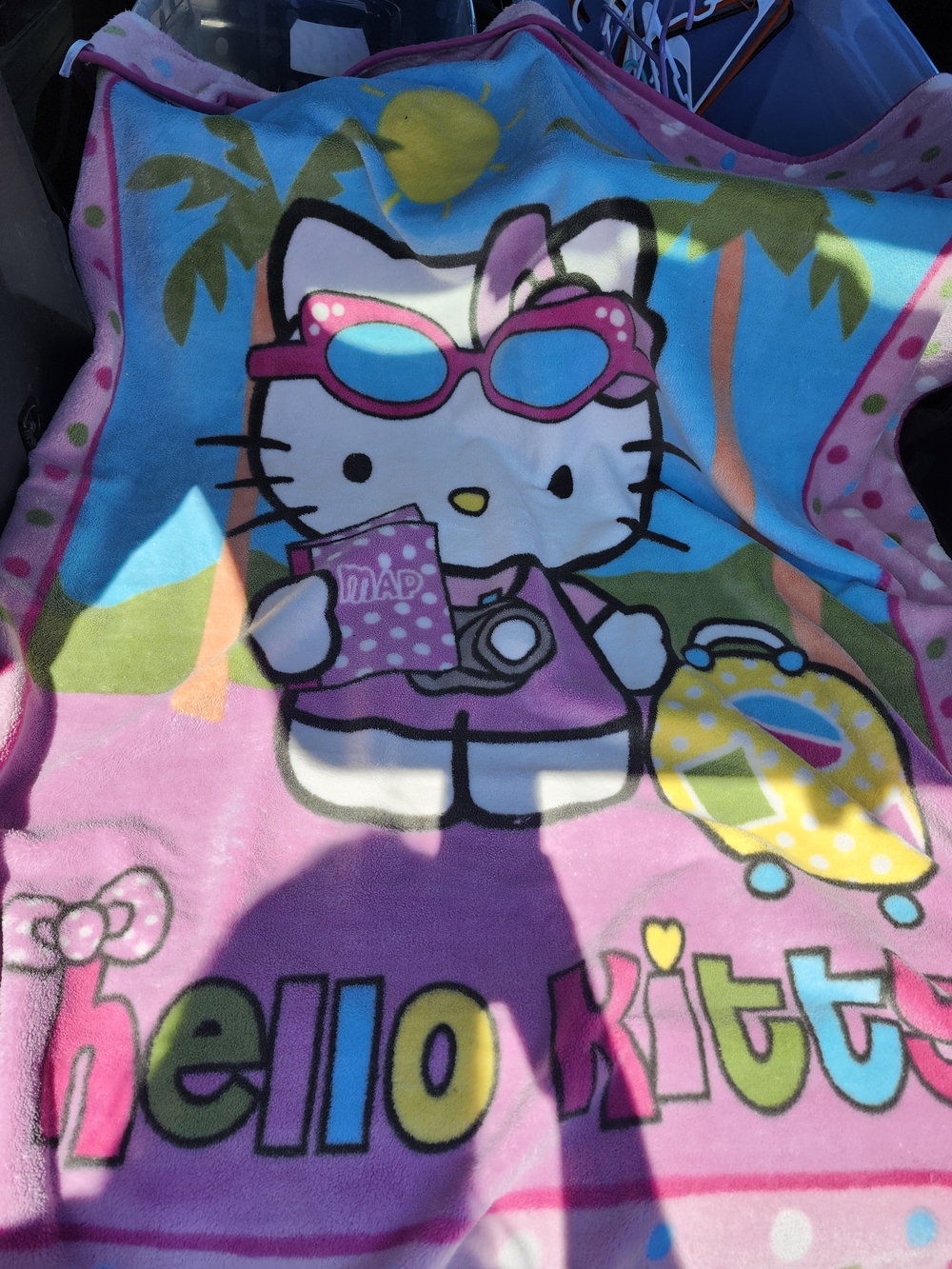 Hello Kitty On Vacation Twin Size Throw Blanket Summer